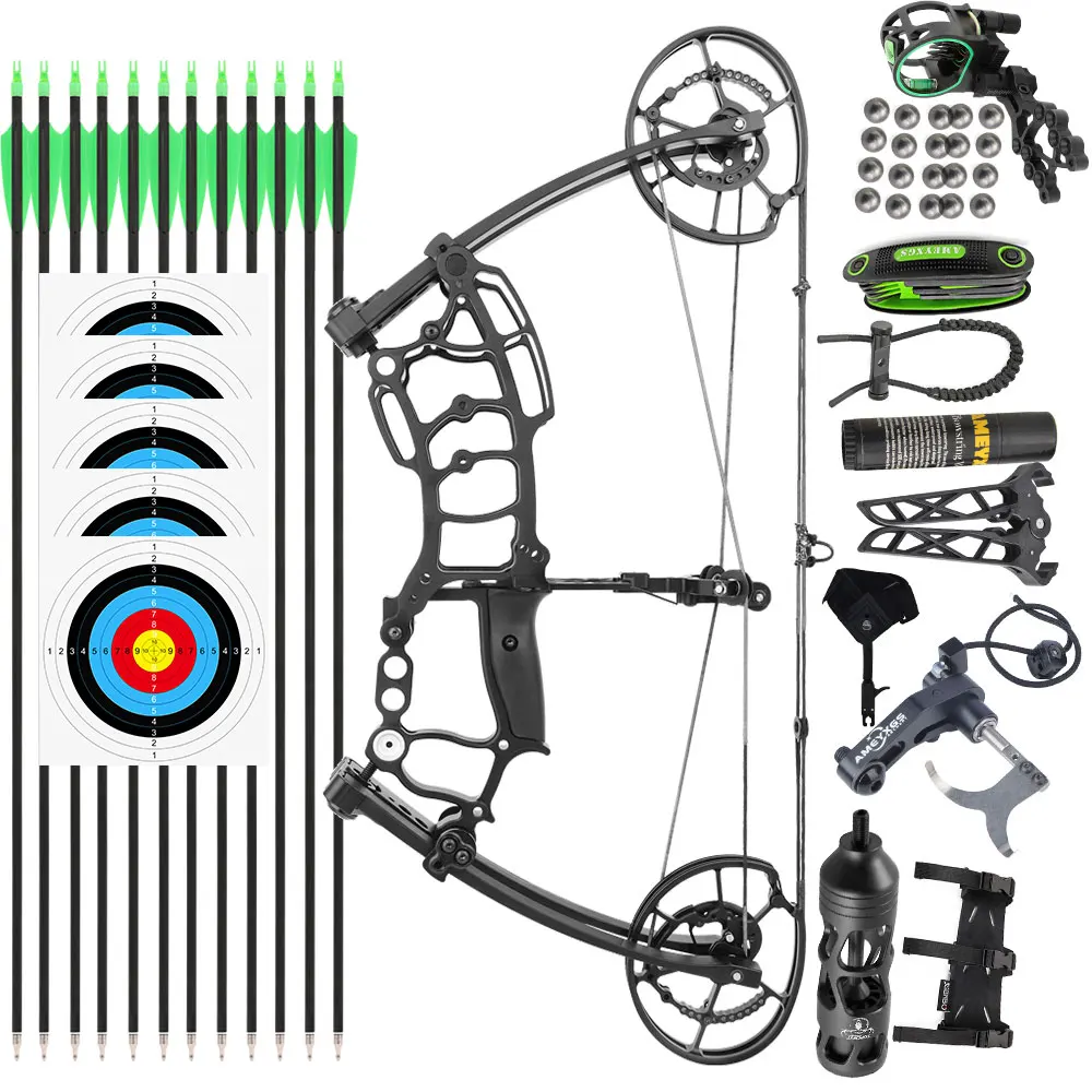

CNC Compound Bow 40-65lbs Dual-use Bow Let off 80% Gordon Bow Limb Archery Arrow Shooting Steel Ball Targeting Hunting Practice