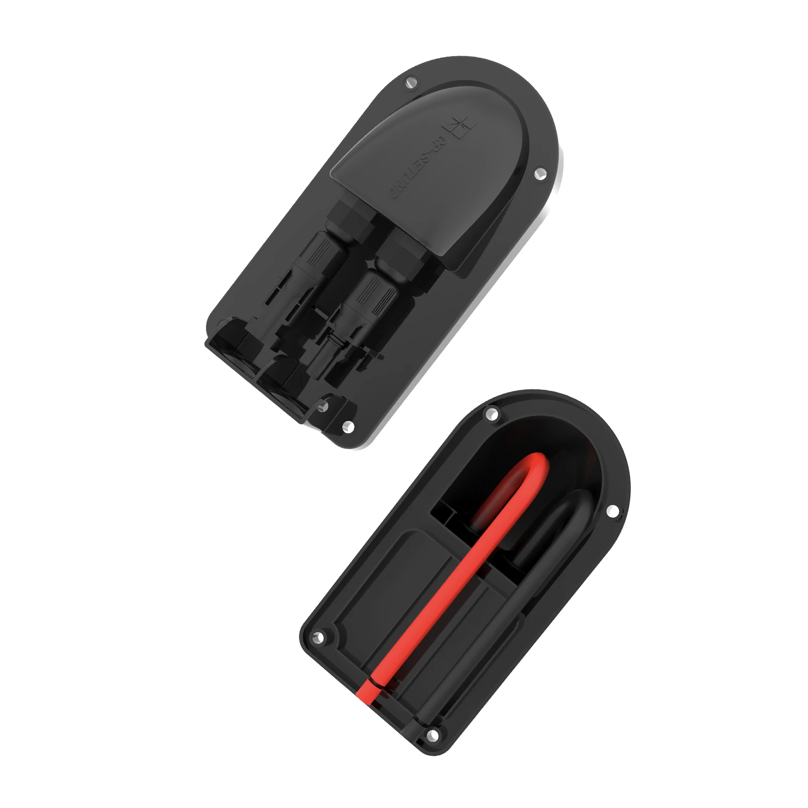 Solar Duplo Cable Entry Gland Box, ABS preto, impermeável Dual Wire Connector, Adaptador Ideal para RV, Caravan, Barco