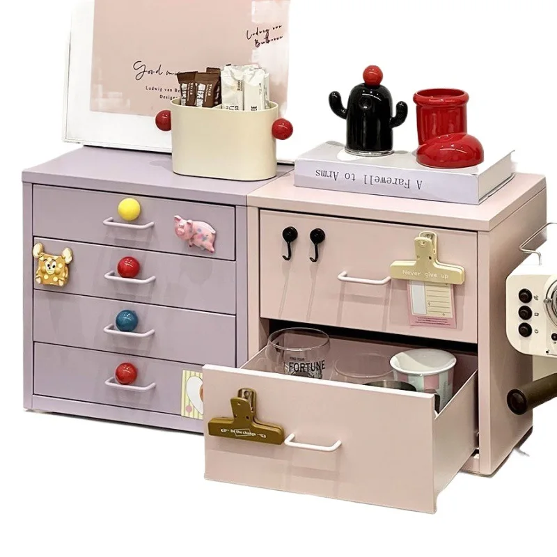 

Wrought iron desktop storage box, drawer-type office document multi-layer shelves, desk iron storage cabinet