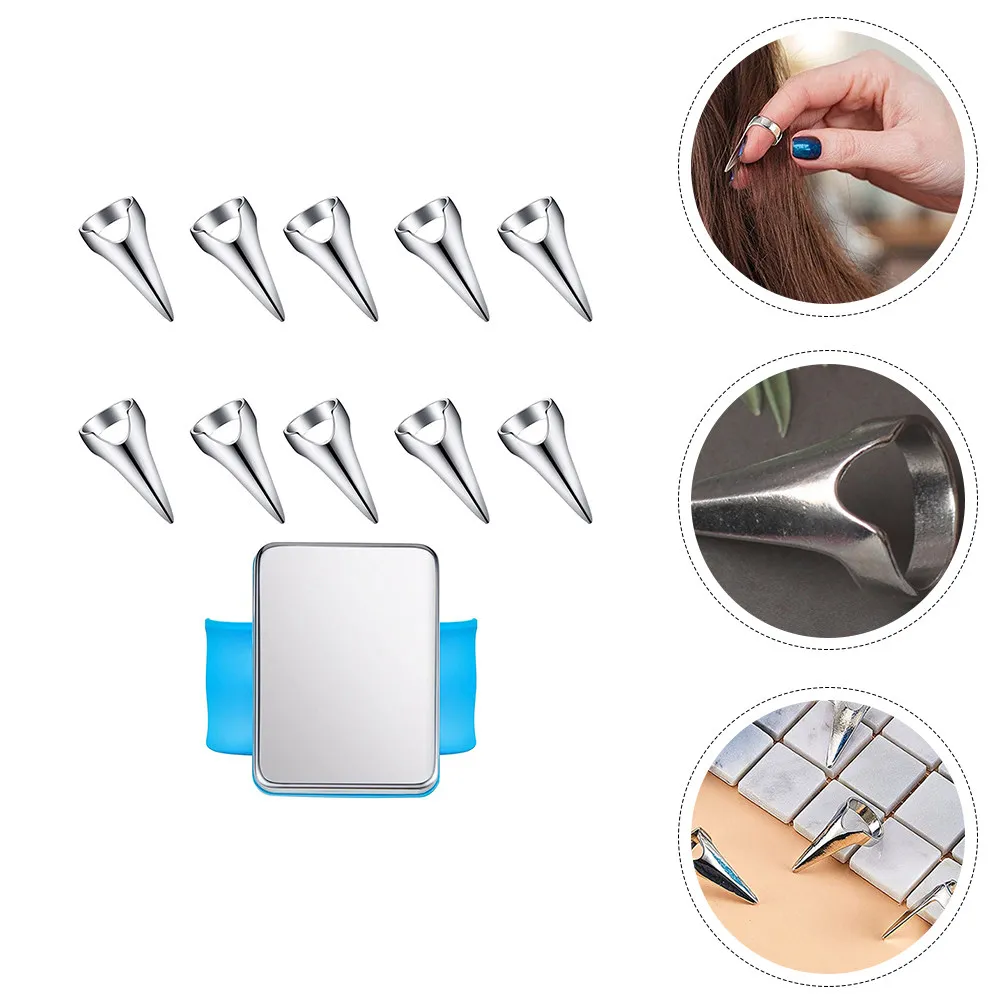 1Set Nail Finger Parting Rings Hair Braiding Sectioning Tool for Highlights Weaves Extensions Dyeing Salon Styling Accessories