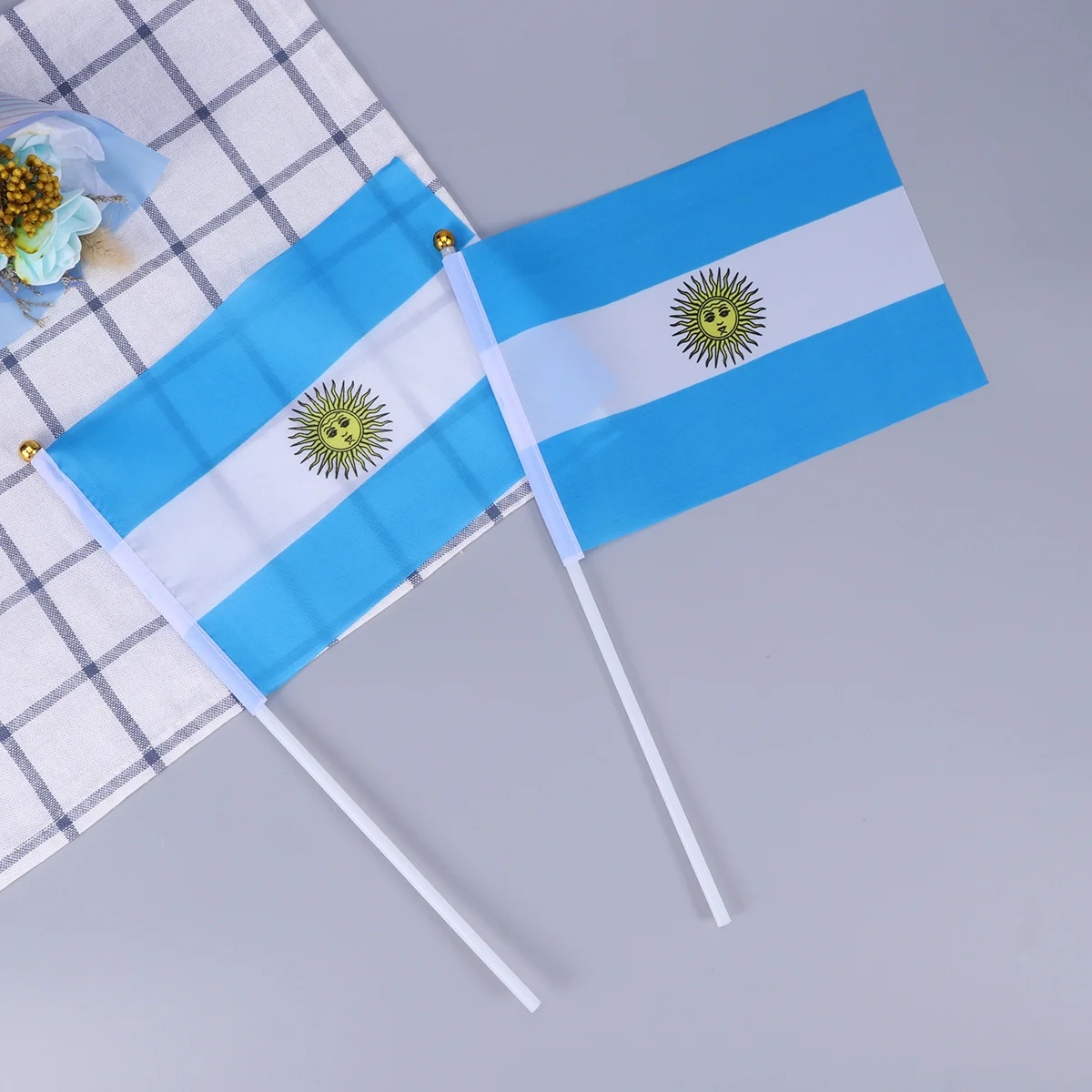 20 قطعة باليد علم الأرجنتين على عصا البوليستر أعلام المحمولة للحزب موكب ديكور عصا أعلام #5