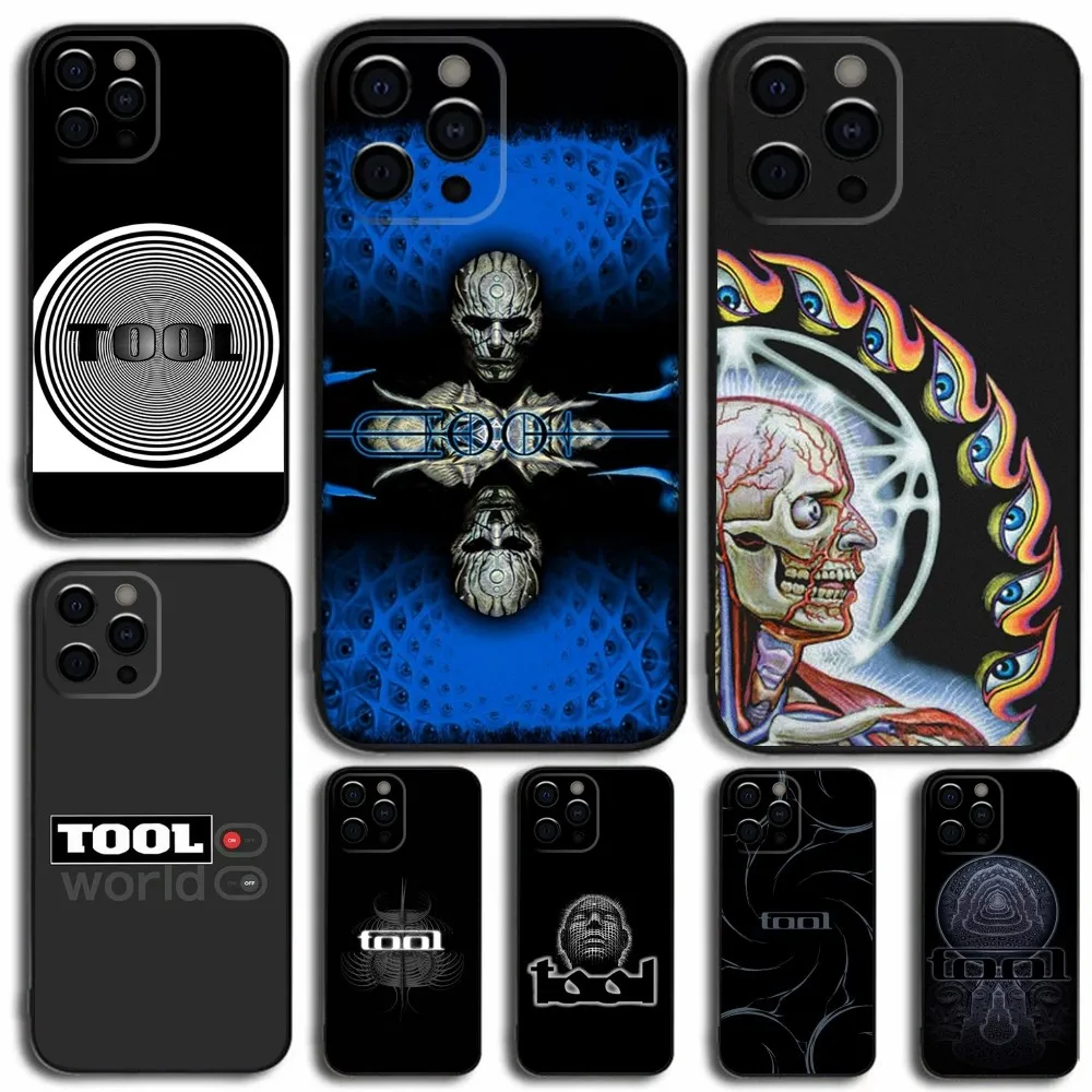 Band T-Tool Schism Phone Case For iPhone 16,15,14,13,12,11,Pro,X,XS,Max,XR,Plus,Mini Soft Black Cover