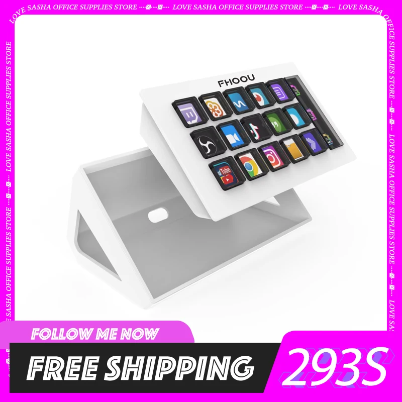 MiraBox 293S StreamDeck Visual Keyboard 15 Keys LCD Button Live Content Creation Custom Controller Button For Windows/MacOS Gift