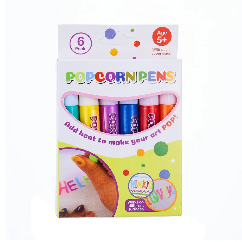 Bolígrafos de colores 3D para niños y estudiantes, bolígrafos de dibujo de pintura hinchada de colores divertidos, juguetes de papelería escolar, regalos