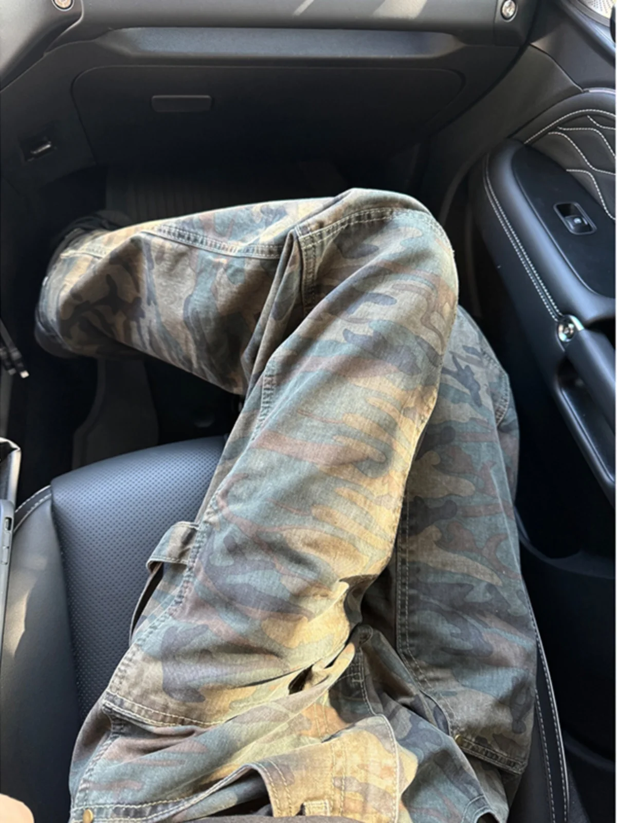 

American Retro Logging Men's Workwear Pants Rivet Design Straight Leg Camouflage Military Training Trousers CleanFit Jeans