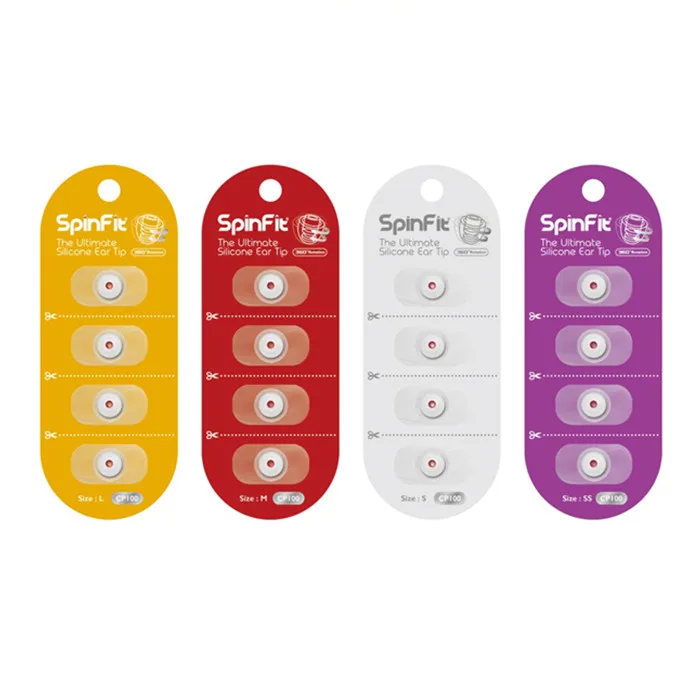 Fones de ouvido originais spinfit cp100 in-ear patenteado silicone eartip 2 par