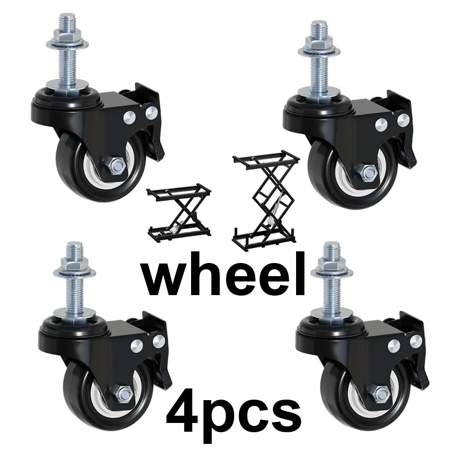 The dedicated wheels for the lifting platform can be locked