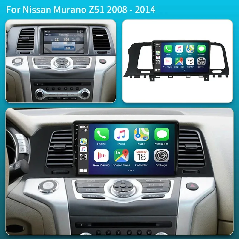 Android 16 Carplay Auto For Nissan Murano Z51 2010 2011 2012 2013 2014 Multimedia Car Radio Player Video WIFI+5G Head Unit DSP