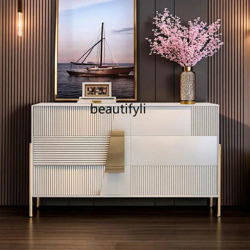 

45cqyItalian light luxury porch cabinet modern simple storage household dining side locker living room drawer cabinet