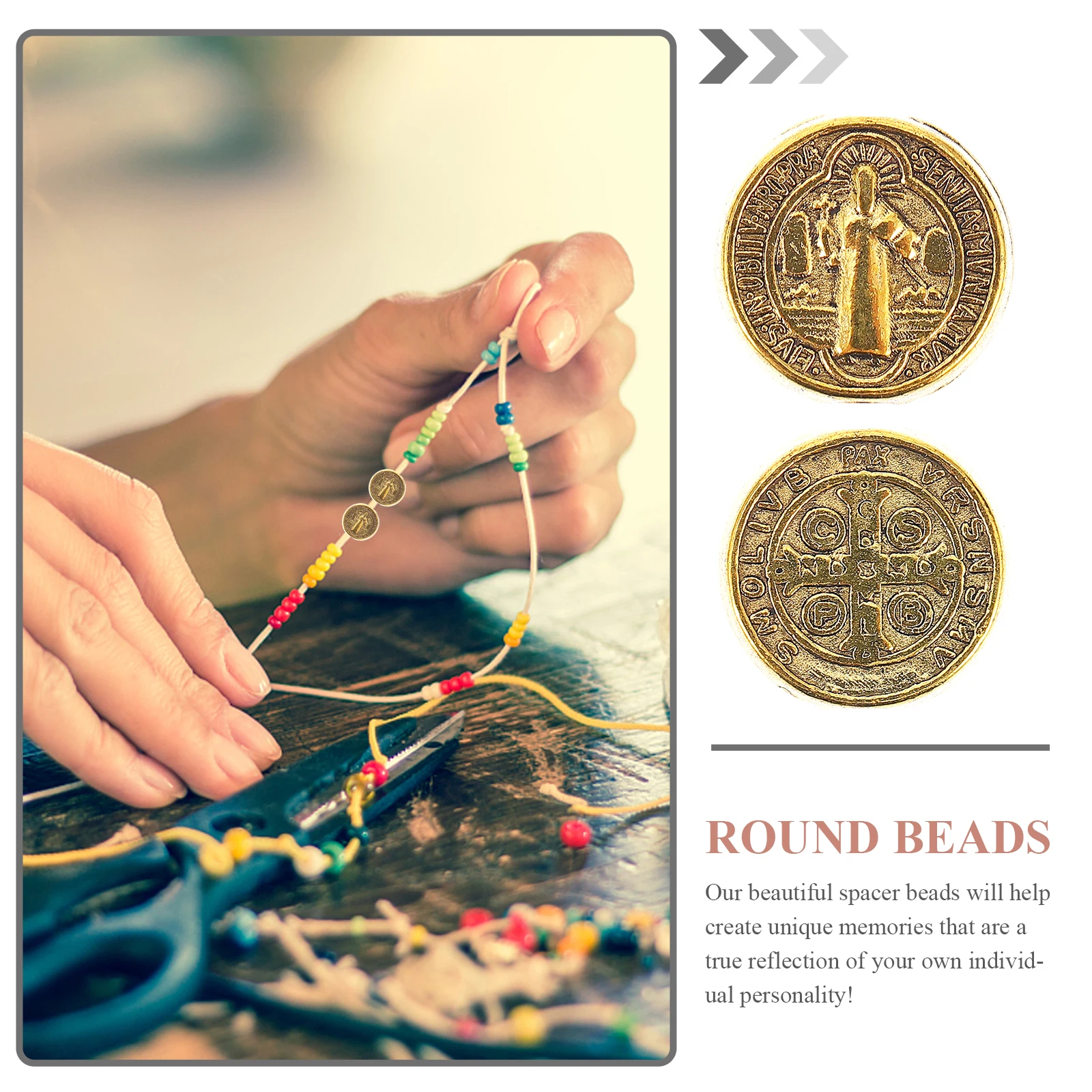 

100Pcs Crucifix Jesus Alloy Beads DIY Jewelry Making Necklace Bracelet Spacer Beads Religious Crafts Accessories