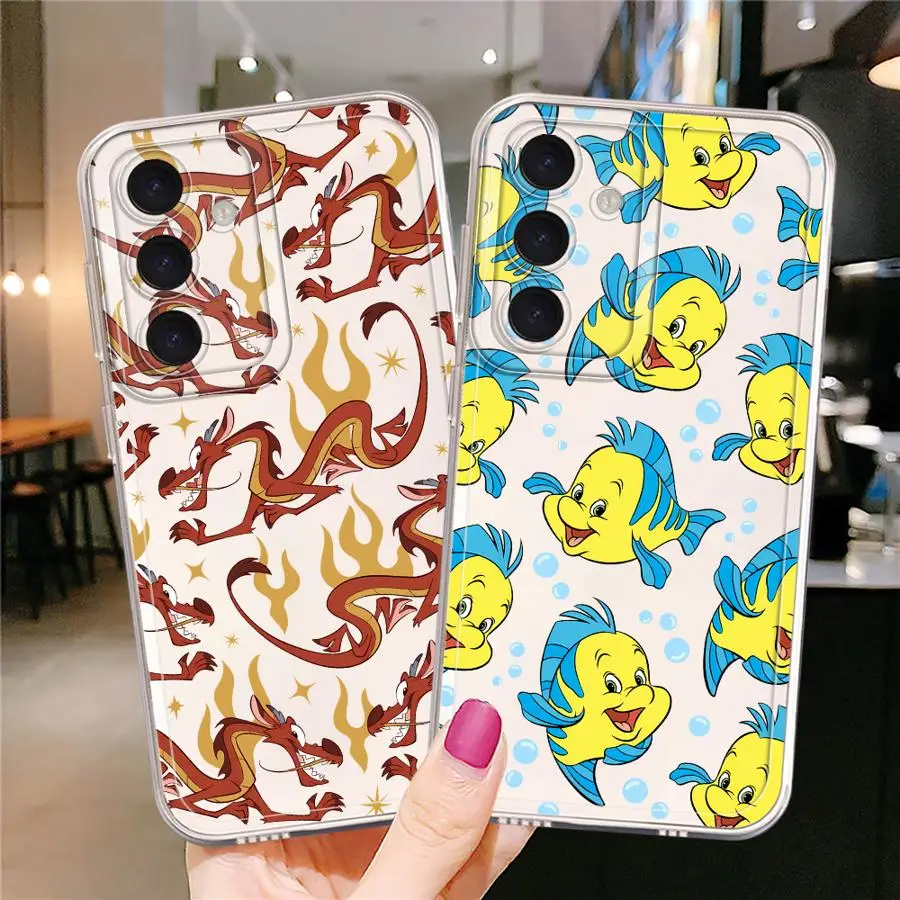 Transparent Case For Samsung Galaxy A54 A52 A14 A53 A12 A13 A50 A23 A71 A34 A51 A33 Silicone Phone Cover Disney Cartoon Marlin