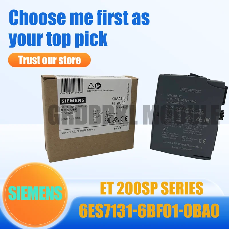 

New Original SIEMENS 6ES7131-6BF01-0BA0 ET 200SP DI 8x 24V DC Digital Input Module