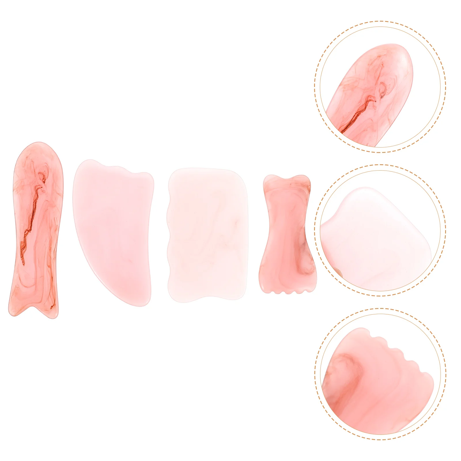 

4pcs Portable Gua Sha Board Scraping Tool For Face Neck Hands Feet Lightweight Massage Board For Blood Circulation Meridian