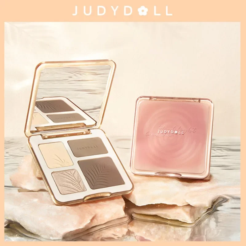 Judydoll-paleta de bronceador de contorno resaltador, maquillaje Facial Natural, sombra de nariz 3D, Cosméticos impermeables de larga duración,