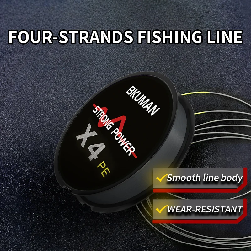 

BKUMAN X4 PE wear-resistant fishing line, suitable for saltwater and freshwater fishing. Ideal for both beginners and pros