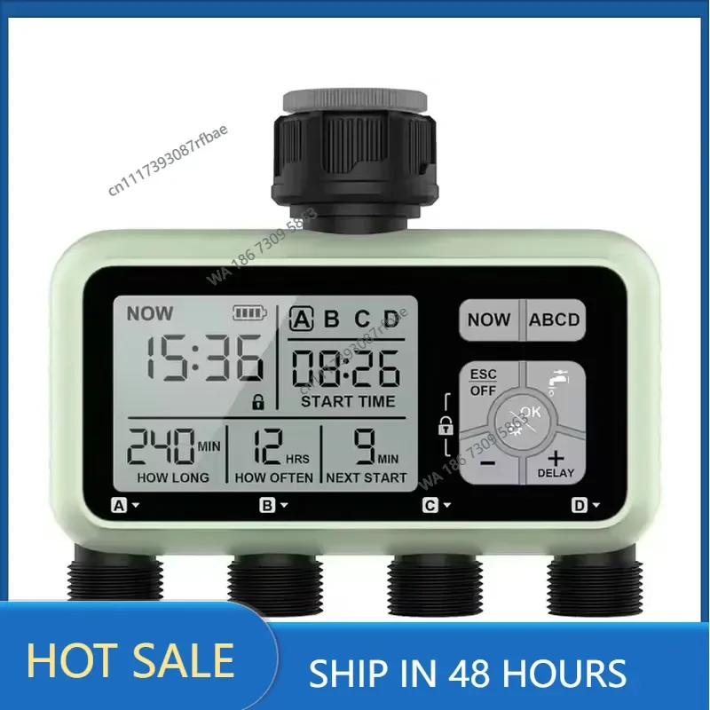 YG-379 Large Screen Automatic Irrigator Timer 4 Zones Irrigation Watering Timer for Garden Courtyard