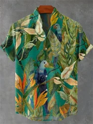 Men's casual shirt, Hawaiian beach shorts, summer daily short sleeved shirt