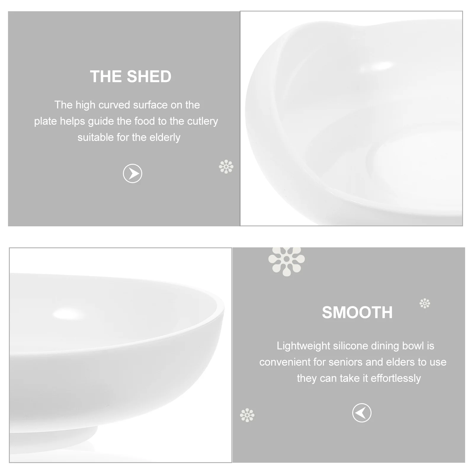 Anti-spill Tray for The Elderly Baby Spoons Silicone Bowl Senior Dining Suction Base Dish Food Grade Disabled Soup Scoop Bowls