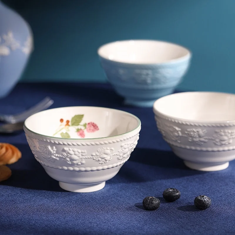 

Wewood Joyful Holiday Raspberry Cerc Rice Bowl Breakfast Bowl Home Use Diwaer Se European Sle Bowl with cm Dia...