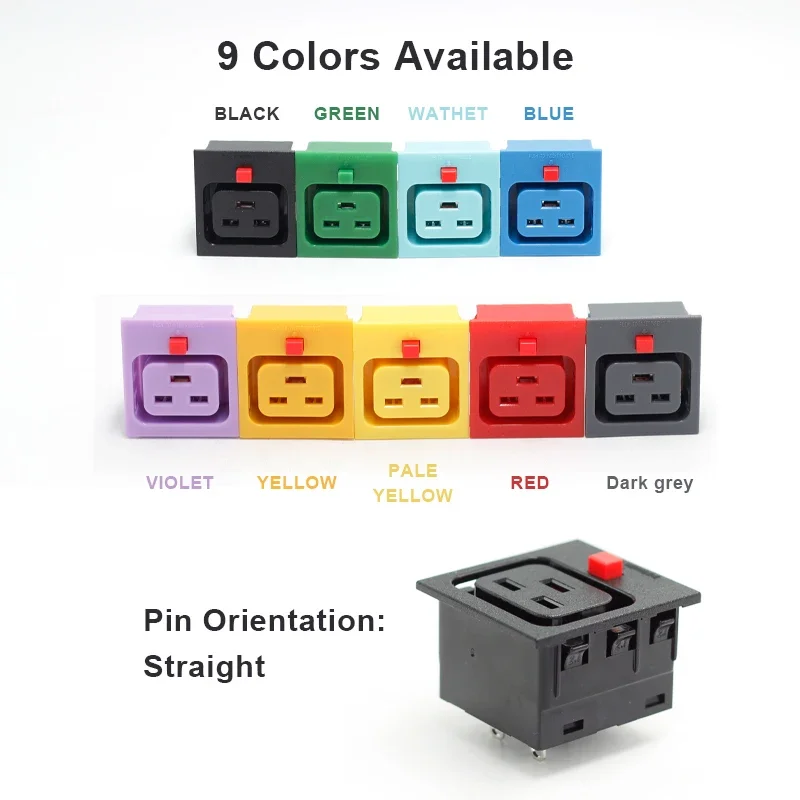 

IEC320 C19 Power Socket Black Locakable PDU UPS Ouetlet Anti Stripping Socket for Extension Cord