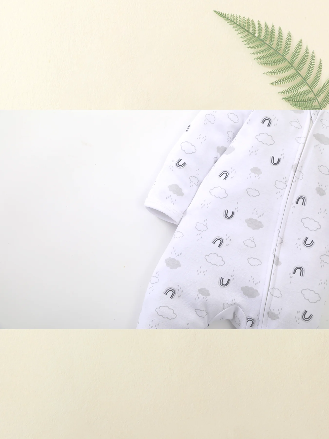 TtkaaBaby Baby-Jungen-Set aus 100 % Baumwolle mit Bären- und Wolkenmuster, langärmlig, mit Doppelreißverschluss, zweiteiliger Baby-Strampler – Geschenk zum Vollmond – Detail 8