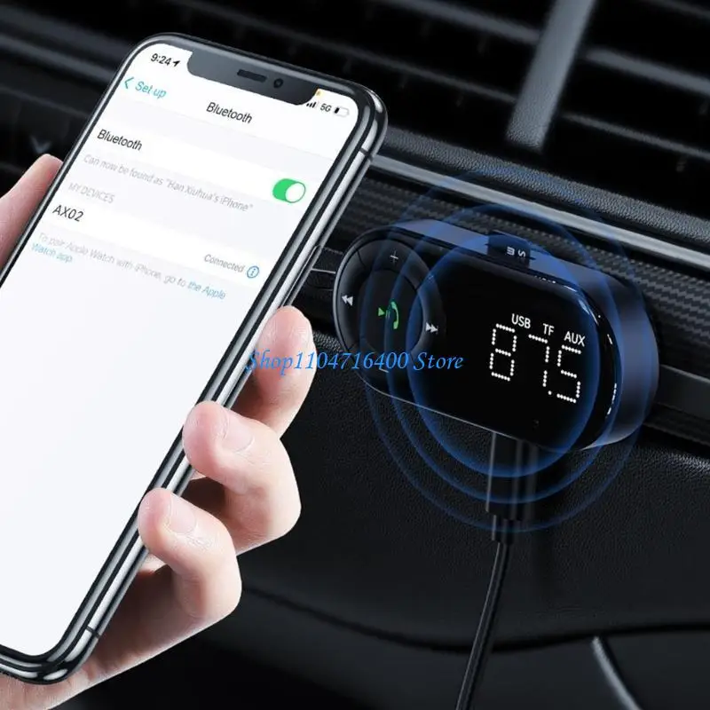 

y1gd Bluetooth5.2 AUX Adapter for Car Noise Cancelling Music Receiver Handsfree Calls