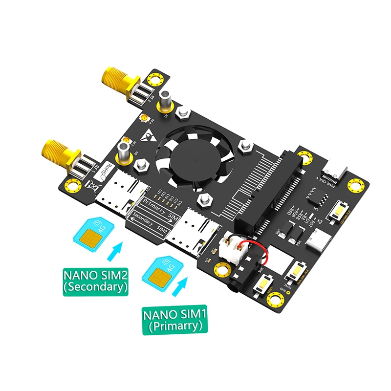 3G 4G LTE หมวกฐานสำหรับราสเบอรี่ Asus ทิงเกอร์บอร์ดซัมซุง artik สื่อ Rock64ลาเต้แพนด้าพัดลมทำความเย็นเปลี่ยนสีได้อัตโนมัติ