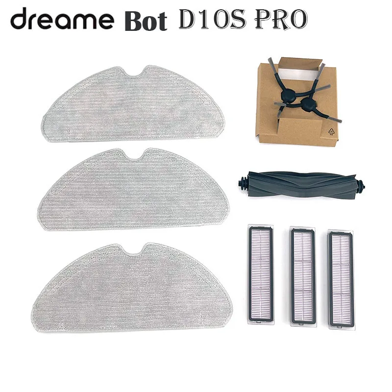 Original Dreame Bot  D10S/D10s Pro Robot Vacuum Cleaner  Accessories Parts, Main Brush, Side Brush, Filter, Mop Cloths