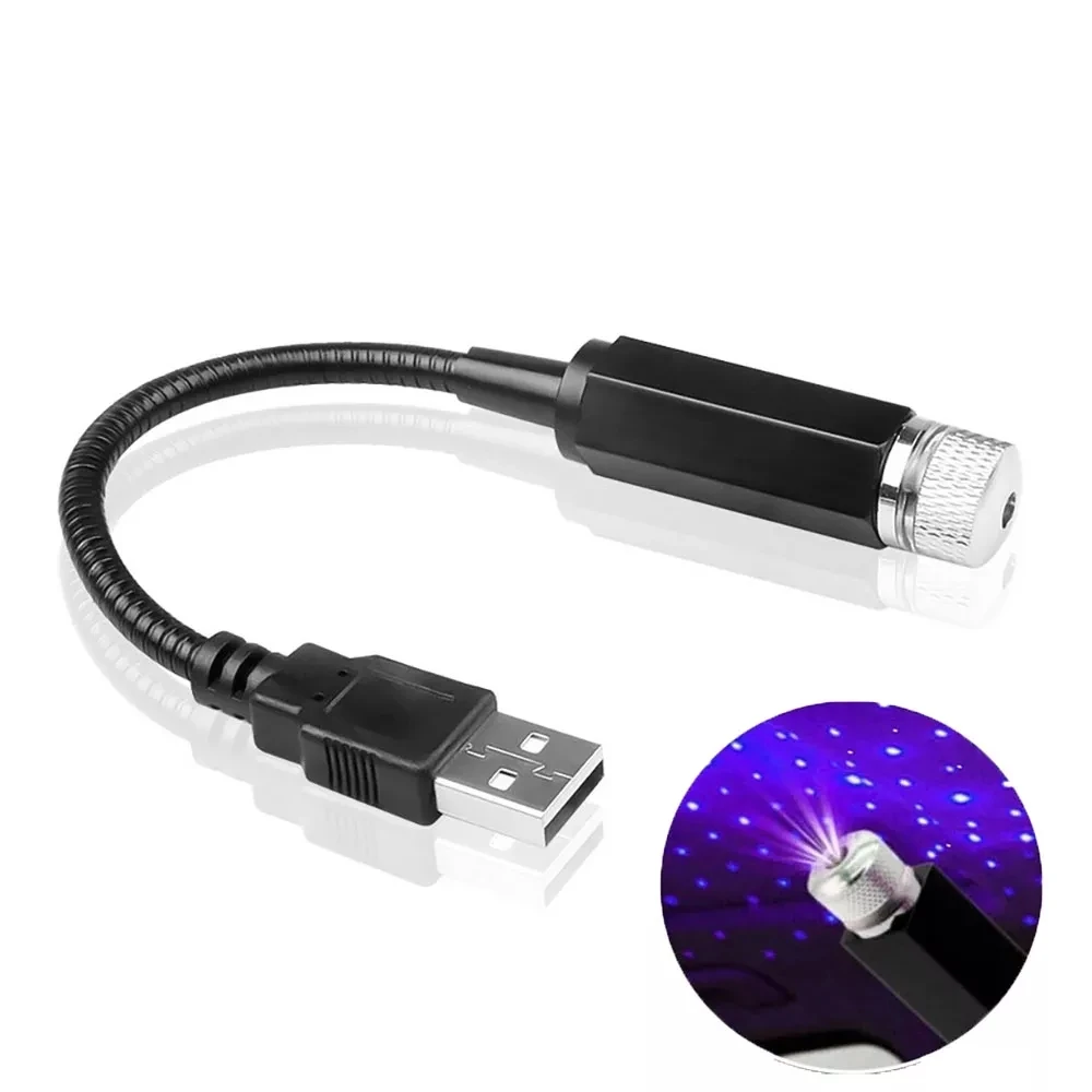 2X Romantische LED Sternenhimmel Nachtlicht 5V USB Powered Galaxy Star Projektor Lampe für Auto Dach Zimmer Decke Dekor Plug & Play