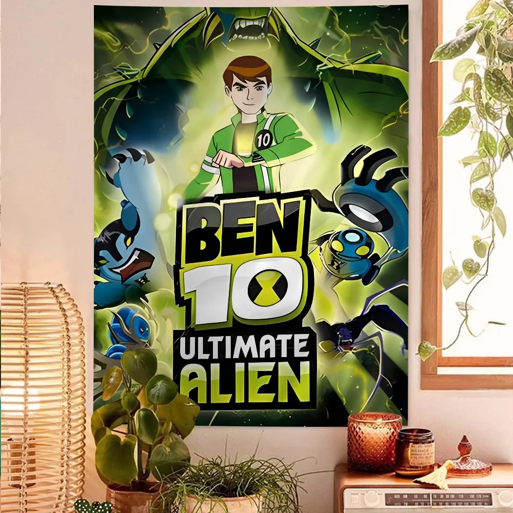 

Cartoon B-Ben 10 Chart Tapestry for Living Room Home Dorm Decor Art Home Decor