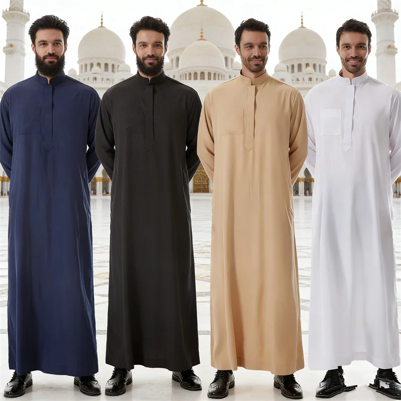 

Мужская мусульманская одежда для Рамадана: длинный халат в арабском стиле, турецкий кафтан, исламская джубба, тобе, кафтан с карманами, марокканское платье-абайя, дидаша