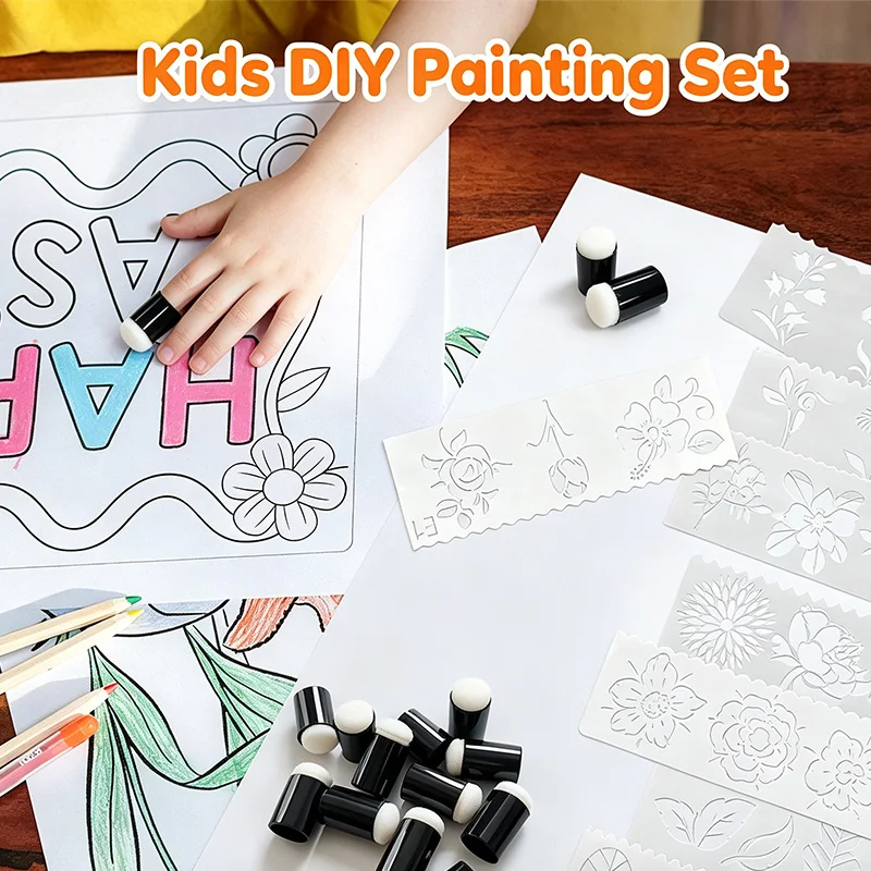 10Pcs Soft Foam Painting Tool Sponge Finger Daubers DIY Craft Ink Blending Stamps for Card Making HHHM02