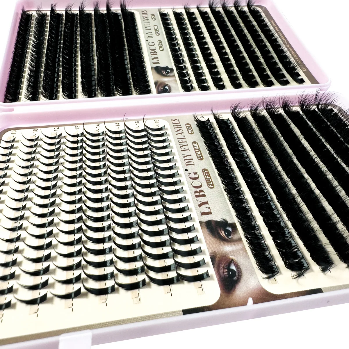 10-18mm Cluster per ciglia super soffici Spikes Lash Individuals Cluster per ciglia DD-Curly Cluster per ciglia Kit 4 stili Cluster per ciglia
