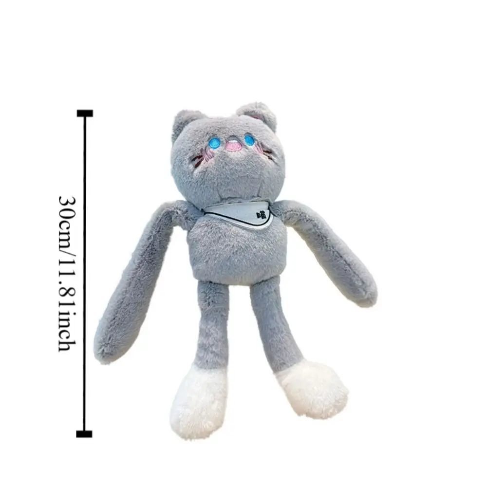 Gato macio pull-out boneca kawaii recheado bonito gato chaveiro de pelúcia adorável 30cm dos desenhos animados gato boneca chaveiro chave do carro pingente