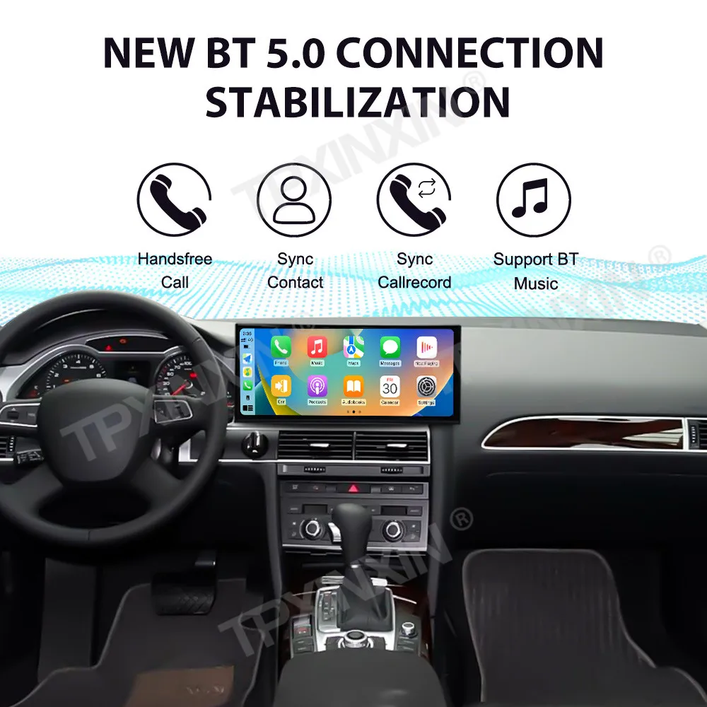 شاشة 15.8 بوصة تعمل باللمس أندرويد 14.0 لأودي A6 2010 إلى 2011 سيارة carplay الوسائط المتعددة راديو نظام تحديد المواقع والملاحة وحدة رئيس لاسلكية #4