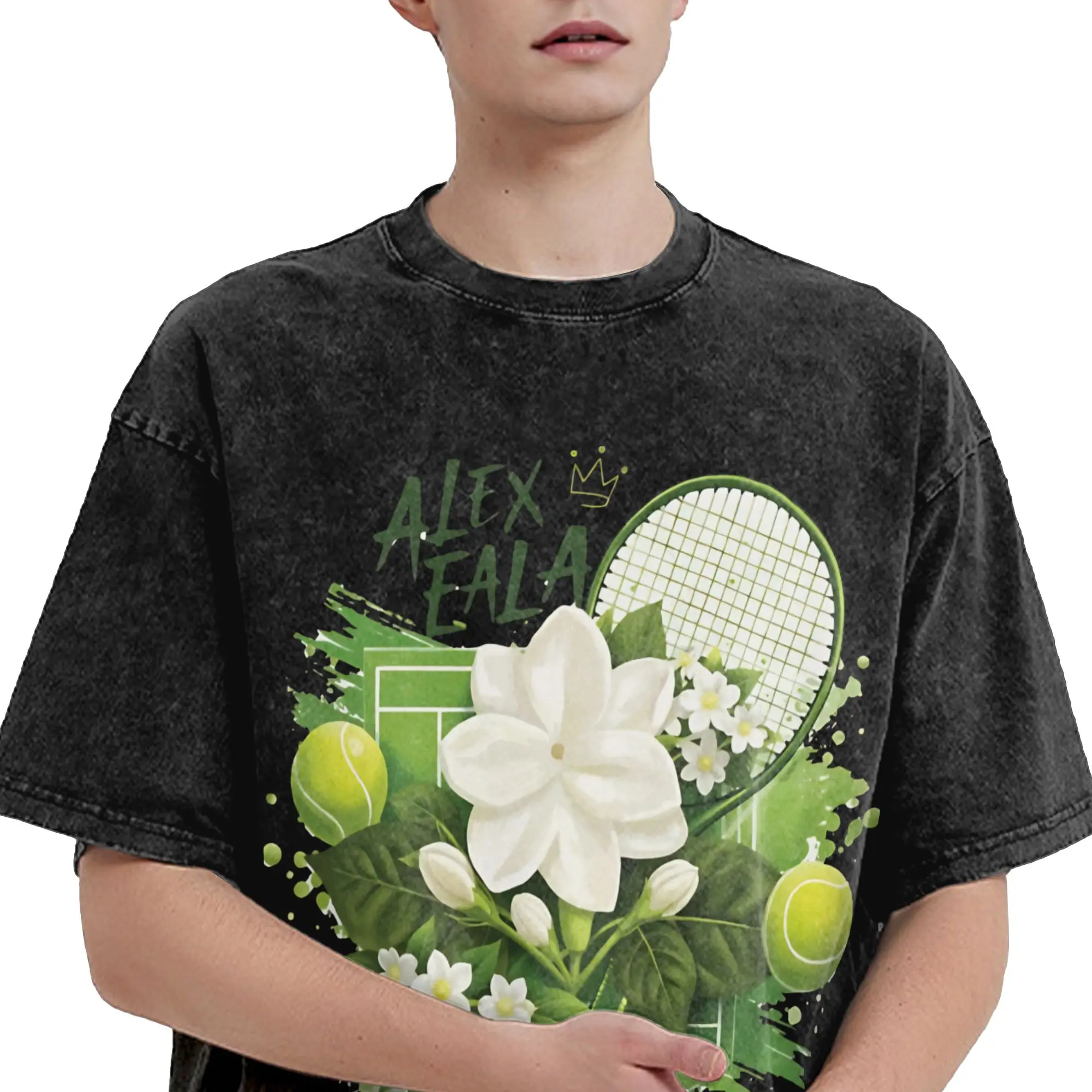 Alexandra Alex Eala tennis 2026 T Shirt Hip Hop Washed 100% Cotton Oversize T-Shirt  Vintage Men Women Streetwear Summer Tees