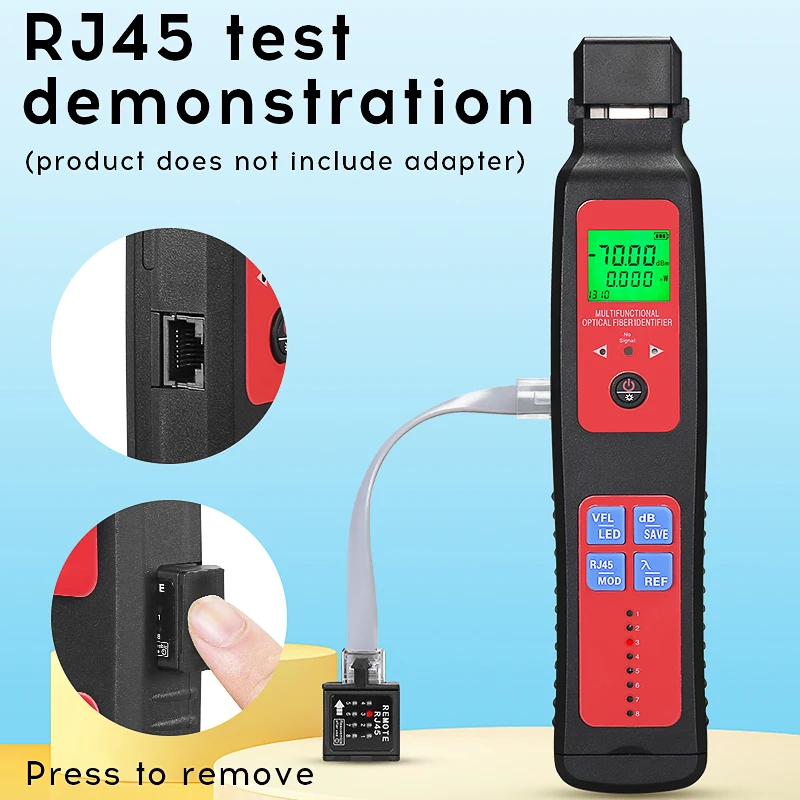 Imagem -03 - Cinco em um Aua505 507 Optical Fiber Signal Identifier Medidor de Energia Óptica 10mw Vfl Rj45 Teste Led Lighting