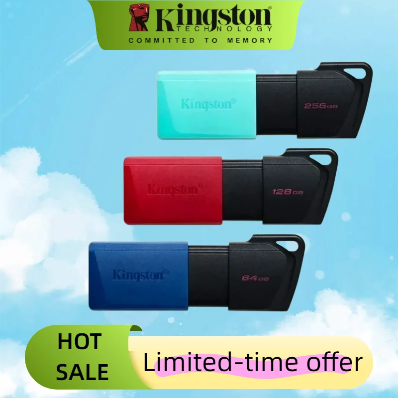Kingston USB Flash Drive USB 3.2 Gen 1 Pen Drive 64GB 128GB 256GB Flash Disk Mini Key Memory Original Usb Stick3.2 Drives for PC