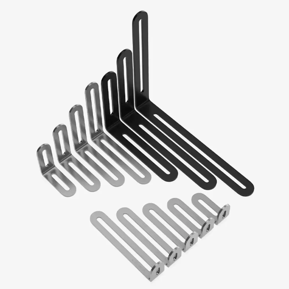 1PC/2Pcs Stainless Steel Angle Bracket Furniture Fastener 90 Degree Right Angle Corner Brace Joint Silver L Shape