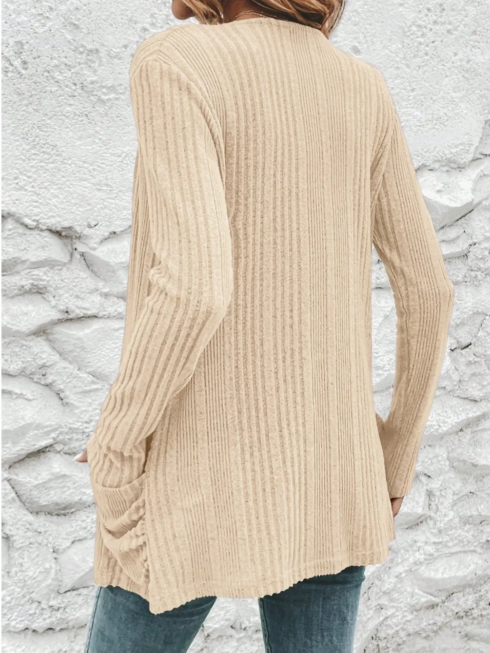 แฟชั่นฤดูใบไม้ร่วงเสื้อคาร์ดิแกนถักแขนยาวผู้หญิงแจ๊กเก็ตโพลีเอสเตอร์ผสมสตรีทสเลปกติพอดีเสื้อโค้ท