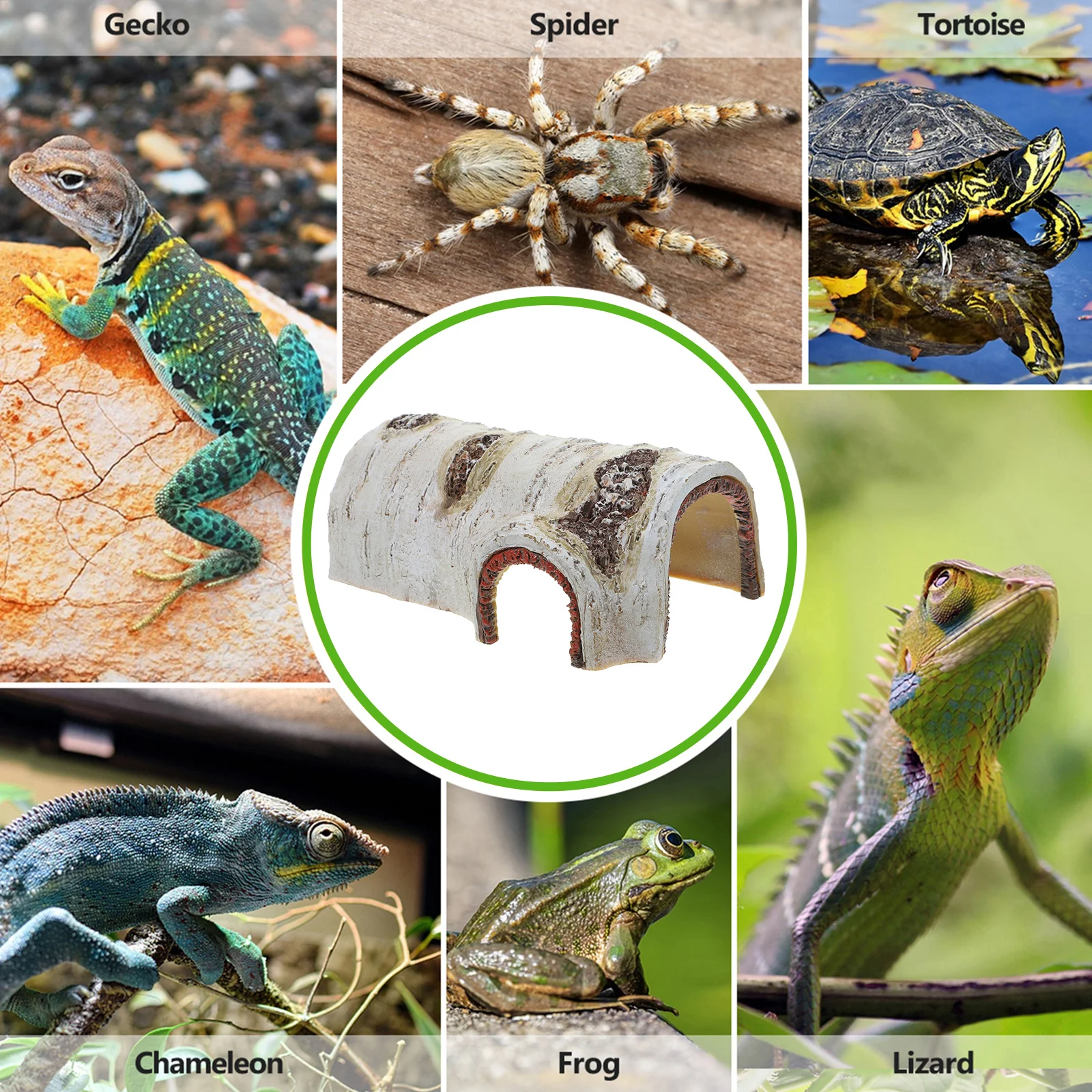 1 قطعة إخفاء الزواحف كهف الراتنج الحيوانات الأليفة الصغيرة المأوى مخبأ آمن منزل السلحفاة سحلية الهامستر مشهد الديكور #5