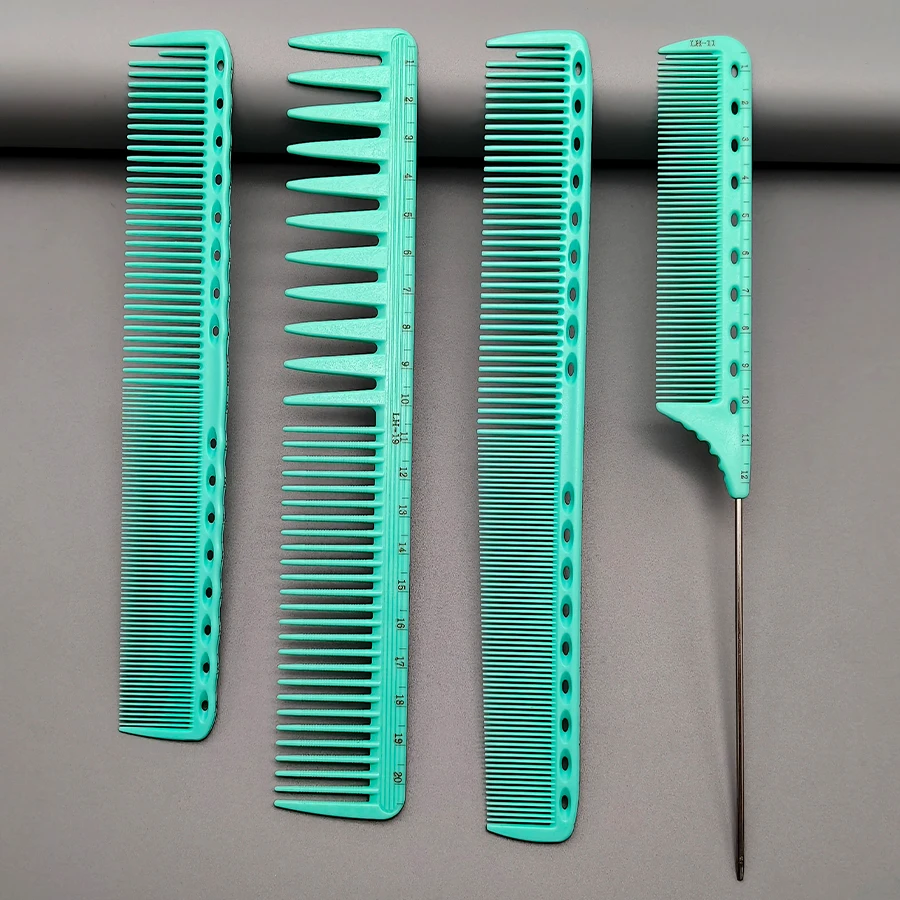 4-teiliges Set Graduierte Kämme, Kämme mit Messleisten, zum Präzisen Schneiden von Haaren, ein unverzichtbares Haarschneidekamm-Set für Friseure und ein Haarstyling-Kamm-Set für den Heimgebrauch – Detail 3