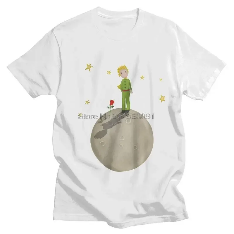 Classic Fiction The Little Prince T Shirts Men Short Sleeve Cotton T-shirts France Fairy Tale Tees Top Novelty Tshirts Gift Idea