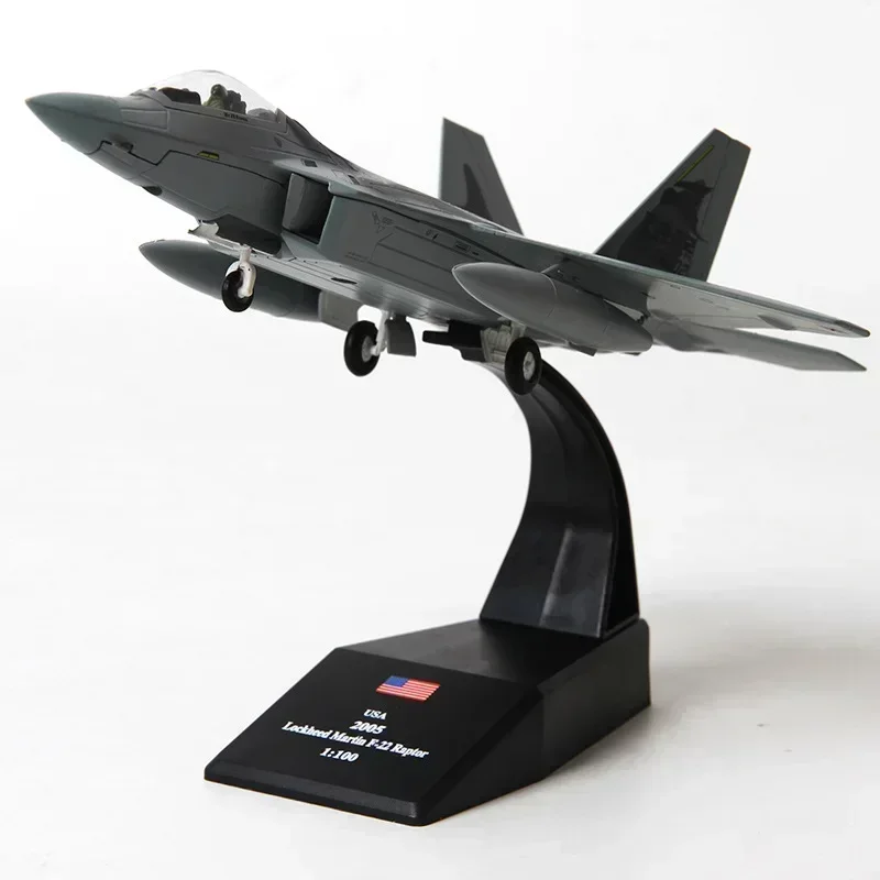 

1:100 scale U.S Air Force F-22 Raptor stealth fighter metal model airplane military enthusiast collector excellent birthday gift