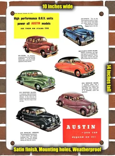 METAL SIGN - 1952 The Austin Range for 1952 - 10x14 Inches