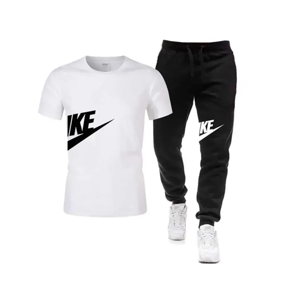 

2026 Men's Comfortable Two-Piece Set - 2020 Men's Casual Cotton Fitness Sportswear - Short Sleeve T-Shirt + Long Pants