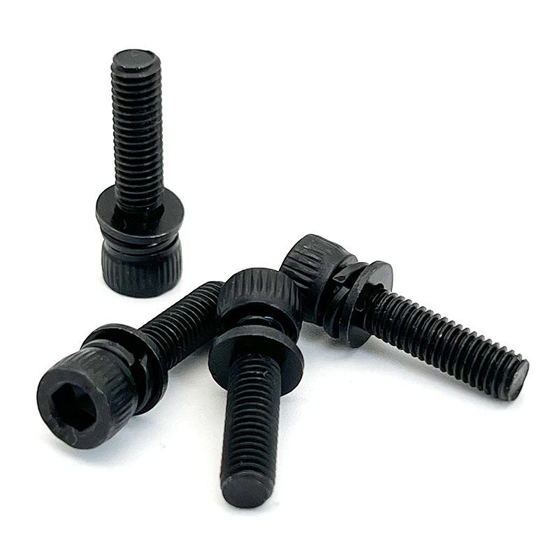 정원 전동 공구 하드웨어 패스너 4개 M5*20mm 육각형 소켓 볼트(스프링 패드 및 플랫 패드 포함)