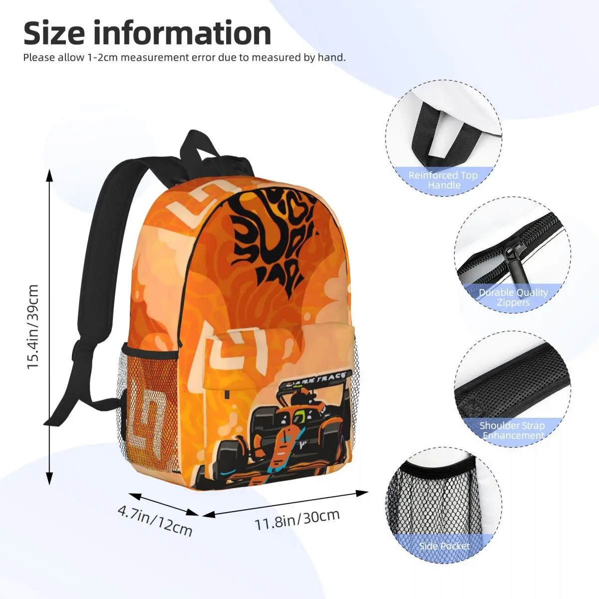 Landon Norris LN4 Zaino Studente Ragazzi Ragazze BookBag Borsa da scuola per bambini Borse a tracolla per computer per uomo Donna