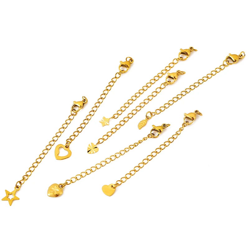 10pcs Stainless Steel Extension Chain With Lobster Clasps PVD Never Fade Extender Tail Extended Chains Necklace Jewelry Making image 6