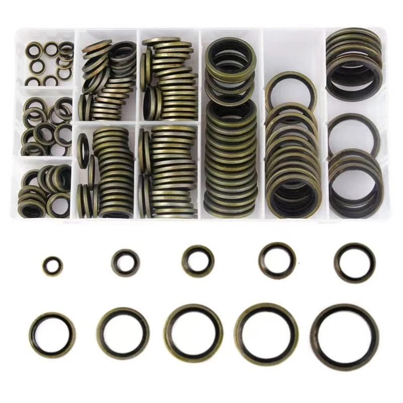 100/150PCS Bonded Seal Sealing Ring Assortment Kit Oil Drain Screw Combined Washer Seal Set M6 M8 M10 M12 M14 M16 M18 M20 M22